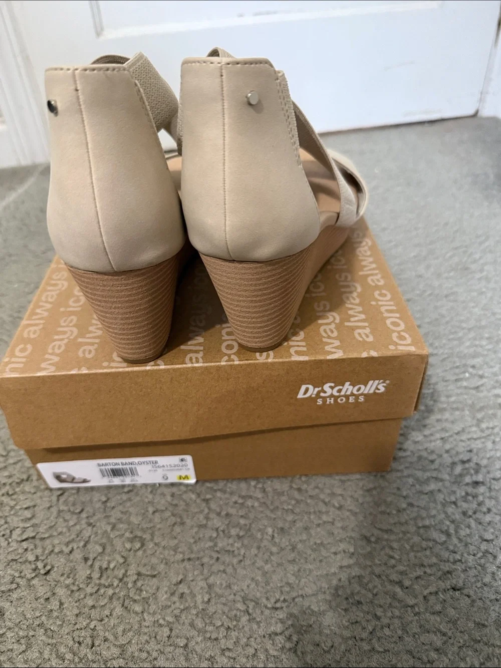 Dr. Scholl's Neutral Beige Crisscross Wedge Sandals